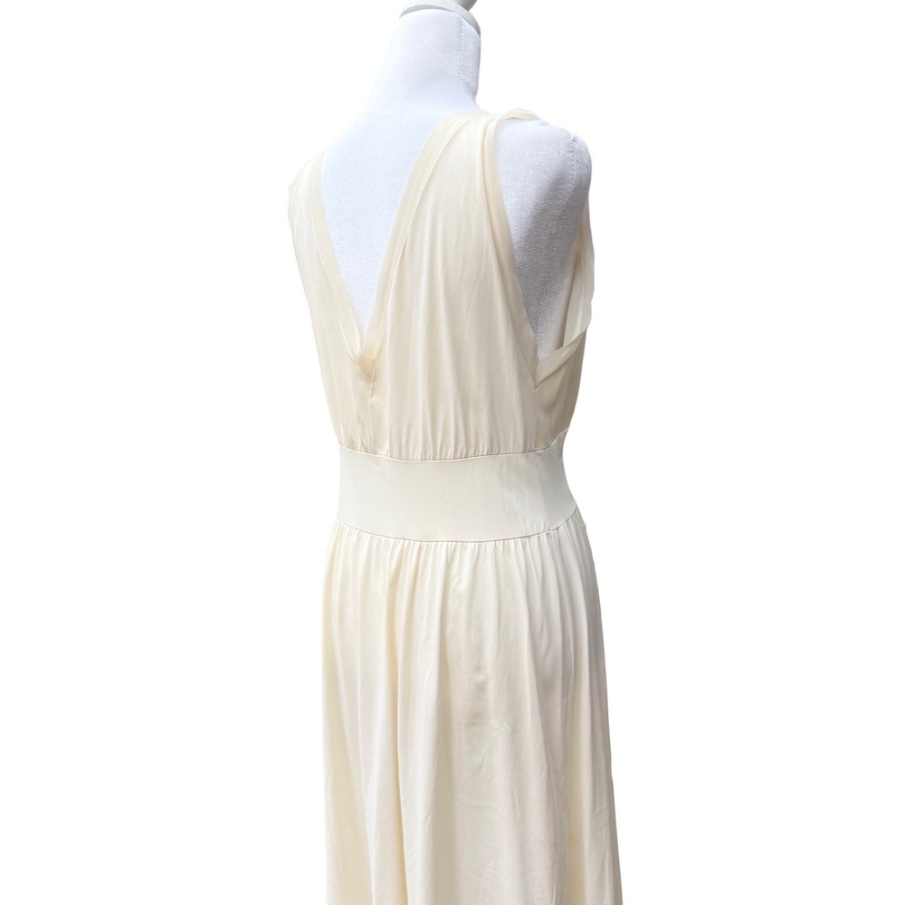Vintage 60s Cream Floral Babydoll Maxi Nightgown Lingerie Romantic Ethereal - Picture 14 of 16